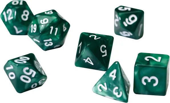 Sirius Pearl Green Dice Set (7)