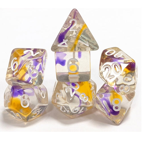 Sirius Violet Swirl Dice Set (7)