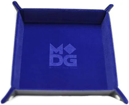 MDG Velvet Folding Dice Tray - Blue