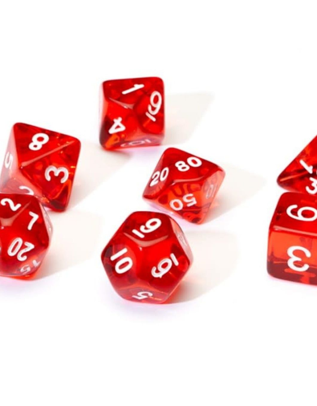 Sirius Translucent Red Dice Set (7)