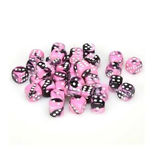 Gemini Black-Pink/White d6 Dice Set (36d6)