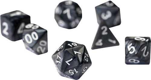 Sirius Pearl Charcoal Grey Dice Set (7)