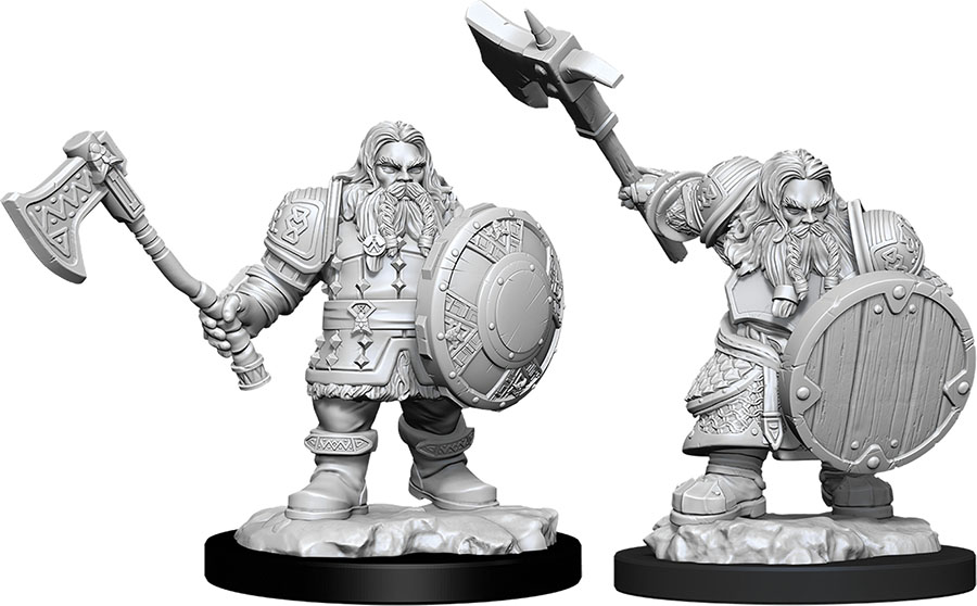 D&D Nolzur's Marvelous Unpainted Miniatures: Dwarf Male Fighter W11 2 figures